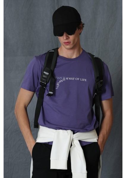 Stewart Modern Grafik T- Shirt Gri