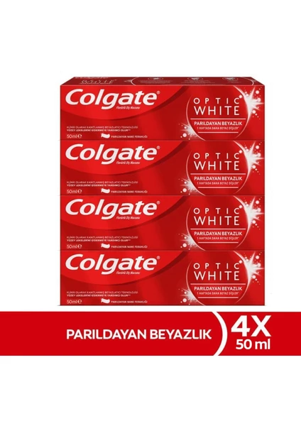 Optic White Parıldayan Beyazlık Diş Macunu 4 x 50 ml