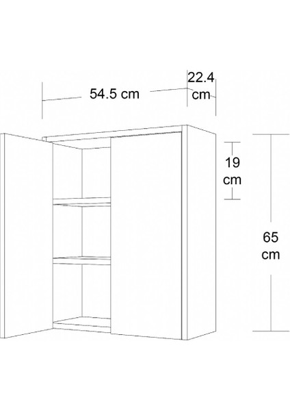 Twin Beyaz Banyo Dolabı