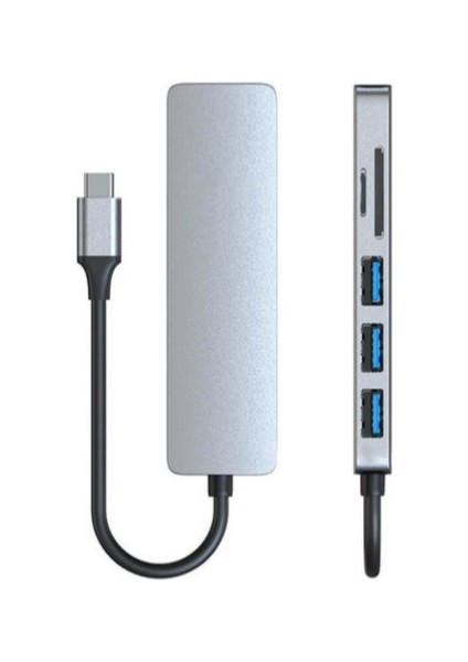 USB Type C To 4K 30hz HDMI Kablosu Sd Tf Kart Okuyucu USB 3 0 Çoklayıcı Hub Çevirici Kablo