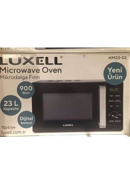 Luxell HM23-02 Siyah Mikrodalga Fırın (900W 23LT Digital Kontrol)