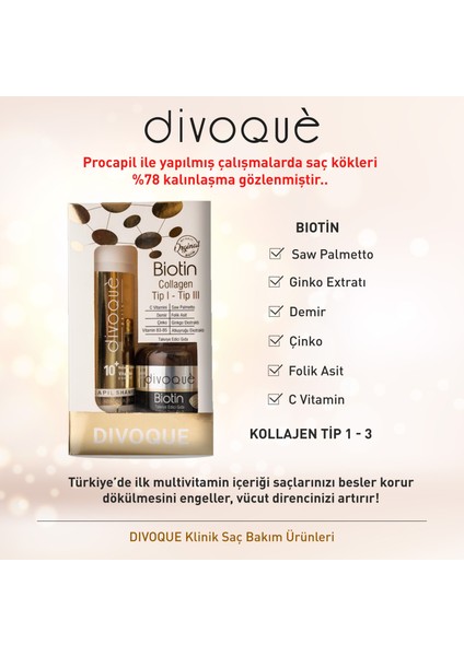 Kollajen Biotin 60 Tablet +Divoque Kepek Şampuan 200 ml fiyatları