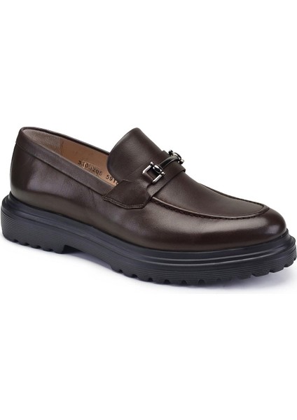 Kahverengi Tokalı Bağcıksız Kışlık Casual Ayakkabı -59182-