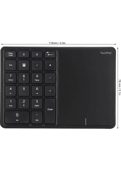 BT14 Kablosuz 2 4g Wireless Bluetooth Numerik Klavye Dokunmatik Touchpad Sayısal Tuş Takımı