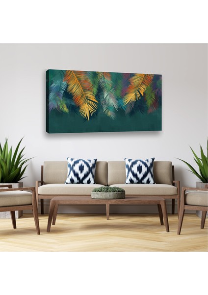 Botanik Renkli Yapraklar, Dekoratif 1 Parçalı Premium Kanvas Tablo