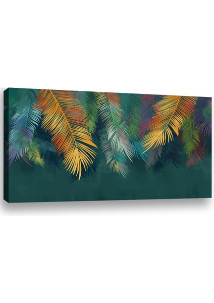 Botanik Renkli Yapraklar, Dekoratif 1 Parçalı Premium Kanvas Tablo fiyatları