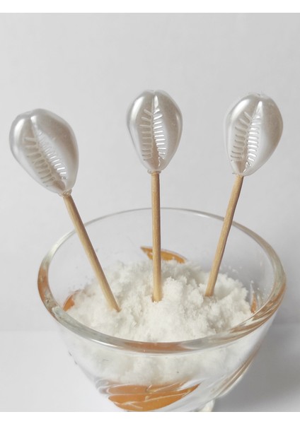 45 Adet Dekoratif Deniz Kabuğu Inci Parti Kürdanı 6 cm - Inci 2 cm fiyatları