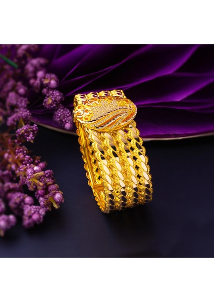 Yaşam Çiçeği Kilitli Burma Altın Bilezik indirimleri