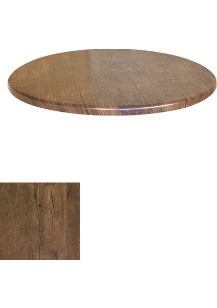 Werzalit Masa Tablası Yuvarlak 107 cm - Rustik Dark