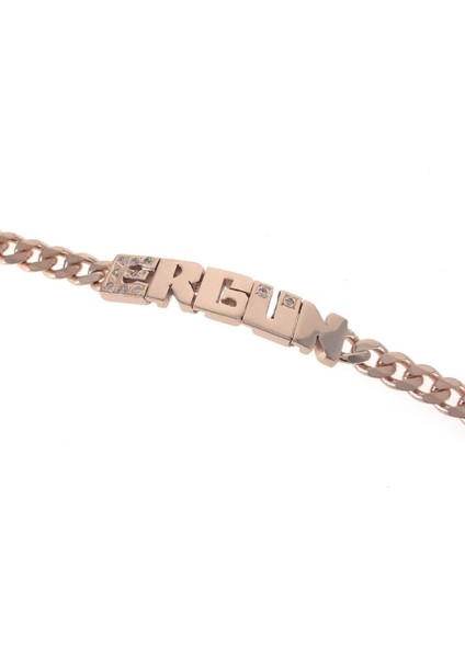 Kişiye Özel Ergün Yazılı Isim Künye 925 Ayar Gümüş Beyaz Renk Bileklik Sarı,roze Seçeneği fiyatları