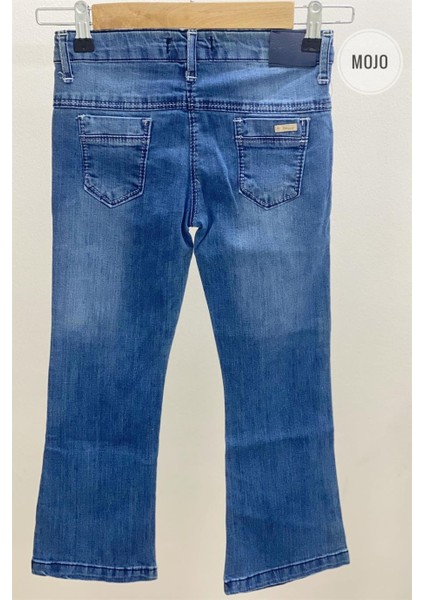 Mojo Garson Kız Likralı Yıpratma Ispanyol Paça Kot Pantolon 6432 Mavi fiyatları