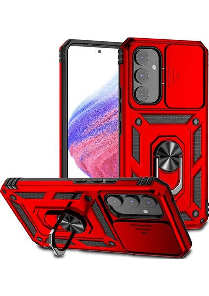 Samsung Galaxy A14 Kılıf Ultra Korumalı Yüzüklü Manyetik Sürgülü Vega Kapak