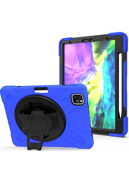 iPad Air 4. Nesil 10.9 Kılıf Shockproof 3 Katmanlı Standlı Zırh Kılıf Kalem Yerli