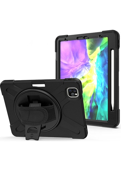 iPad Air 4. Nesil 10.9 Kılıf Shockproof 3 Katmanlı Standlı Zırh Kılıf Kalem Yerli