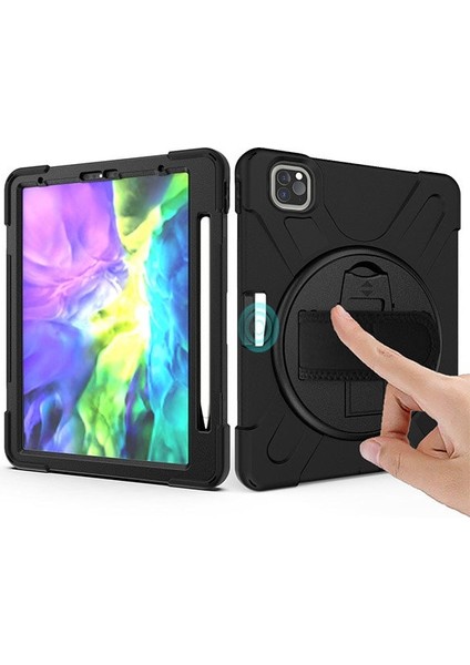 iPad Air 4. Nesil 10.9 Kılıf Shockproof 3 Katmanlı Standlı Zırh Kılıf Kalem Yerli modelleri