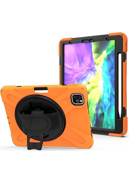 iPad Air 4. Nesil 10.9 Kılıf Shockproof 3 Katmanlı Standlı Zırh Kılıf Kalem Yerli