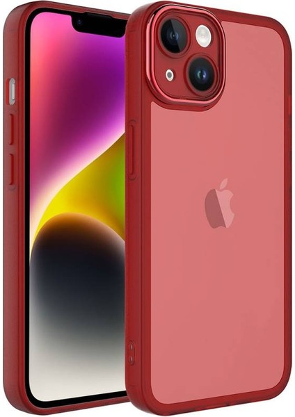 Apple iPhone 14 ile Uyumlu Kılıf Kamera Korumalı Transparan Arka Yüzey Telefon Kılıfı