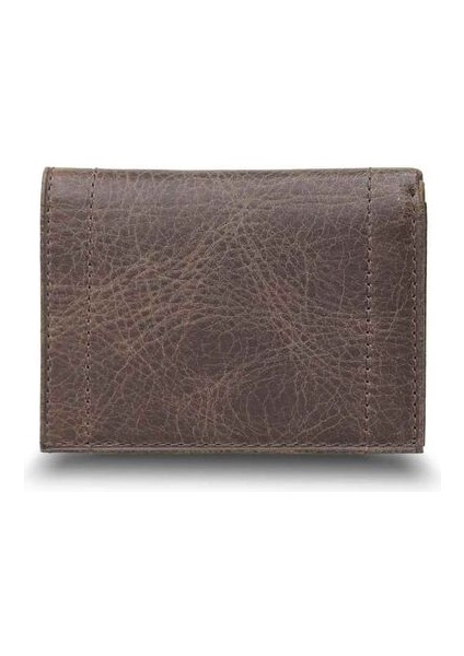 Minimal Antik Kahve Deri Erkek Cüzdanı