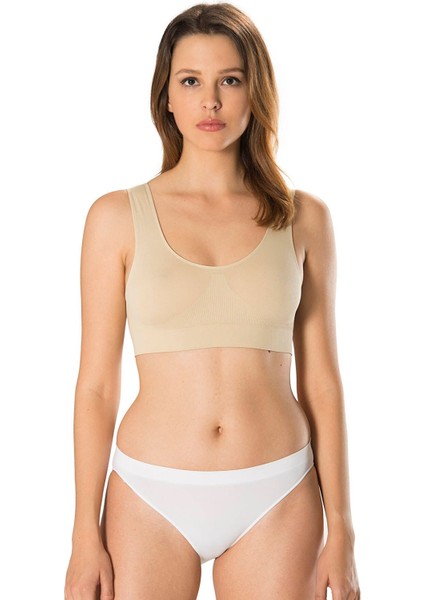 Kalın Askılı Crop Top Büstiyer Crop Ten