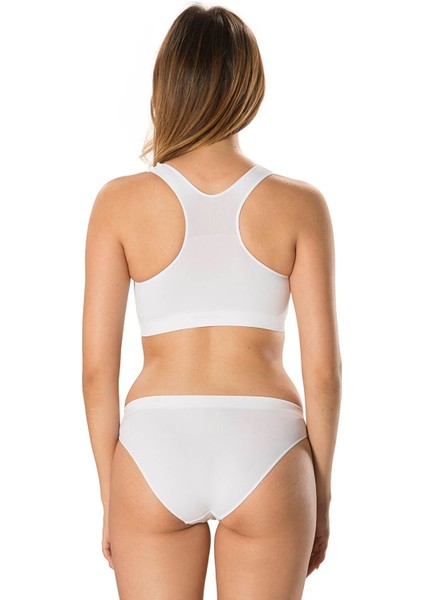 Kalın Askılı Sırt Çapraz Crop Top Büstiyer Crop Beyaz modelleri