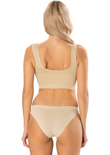 Kalın Askılı Crop Top Büstiyer Crop Ten