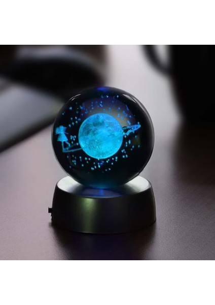 Satürn Işıklı Cam Küre 8cm*6cm Kar Tanesi Kolye Hediyeli modelleri