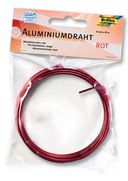 Alüminyum Tel 2 Mm. x 5 Metre Kırmızı
