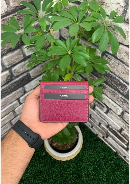 Fuşya Saffiano Patlı Tasarım Deri Kartlık modelleri
