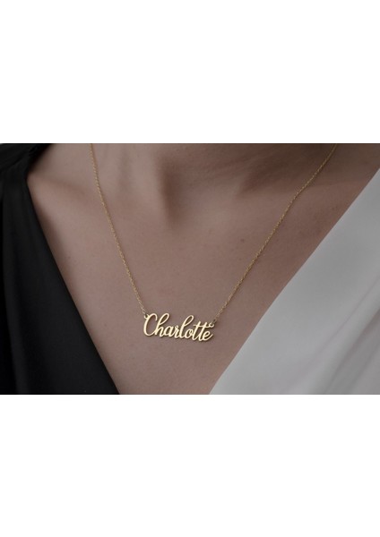 Charlotte Isimli 925 Ayar Gümüş Kolye
