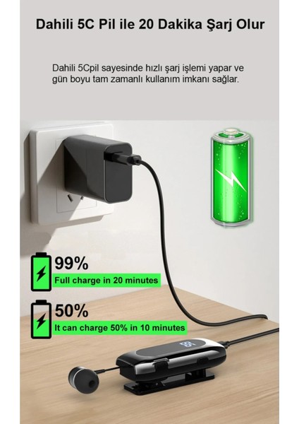 DS-F210 LED Ekranlı 25SAAT Konuşma Süreli Makaralı Bluetooth Kulaklık