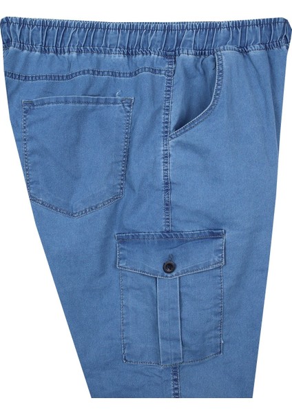 Kargo Cepli Büyük Beden Kot Jogger Pantolon Açık Mavi fırsatları