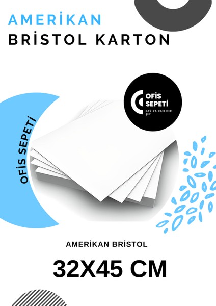 Amerikan Bristol Karton 210 gr Seri A3 32X45 cm 100 Adet