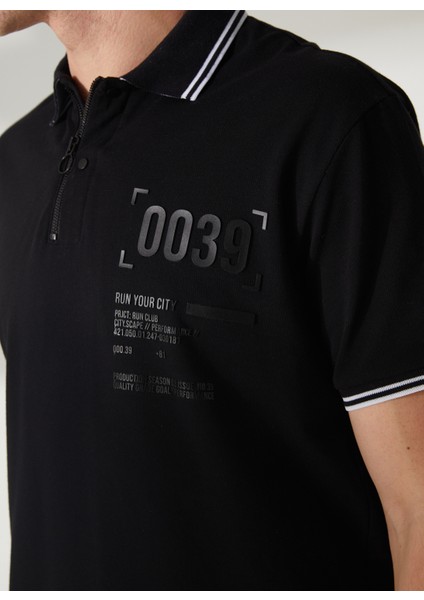 Gmg Fırenze Polo Yaka Siyah Erkek T-Shirt GU23MSS03041