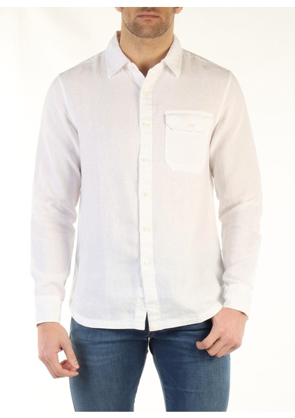 Normal Beyaz Düz Erkek Gömlek M4082A00081388B Shirts Regular