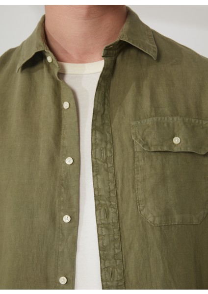 Normal Açık Yeşil Düz Erkek Gömlek M4082A00081388B Shirts Regular