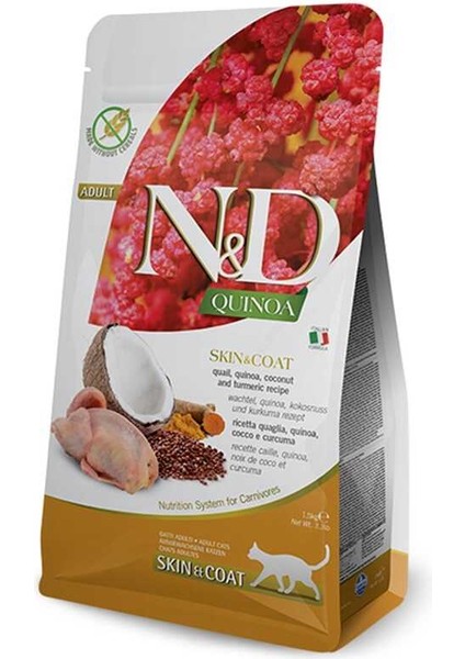 Nd Quinoa Skin Coat Bıldırcın Yetişkin Kedi Maması 1.5 kg