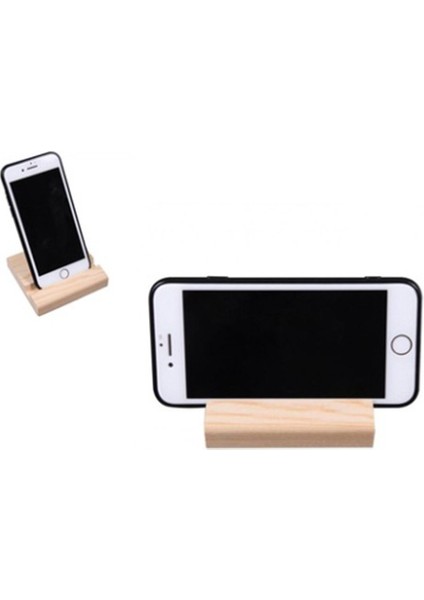 %100 Doğal Ahşap Altı Kaydırmaz Cep Telefonu ve Tablet Standı