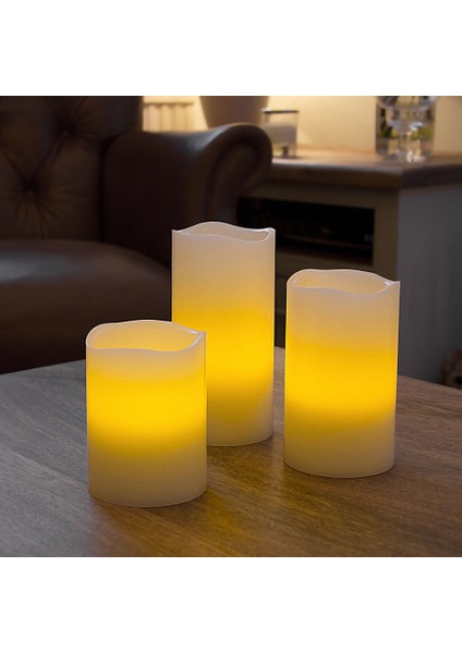 Warm Light LED Remote Control Electronic Candle Kumandalı Gün Işığı Işıklı Mum 3lü Set Işıklı Mum indirimleri