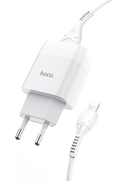 Hoco C73A Çift USB Girişli Hızlı Şarj Adaptörü ve Hızlı Iphone Şarj Kablosu 1m