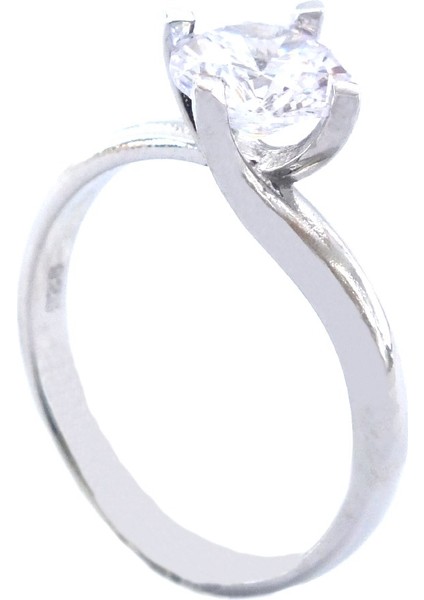 925 Ayar Gümüş Zirkon Tek Taş Tasarım Kadın Yüzük GKY-126