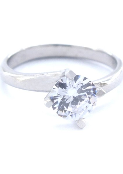 925 Ayar Gümüş Zirkon Tek Taş Tasarım Kadın Yüzük GKY-126 modelleri