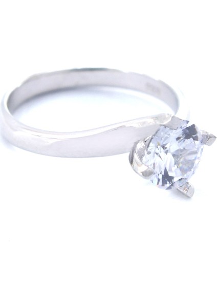 925 Ayar Gümüş Zirkon Tek Taş Tasarım Kadın Yüzük GKY-126 indirimleri