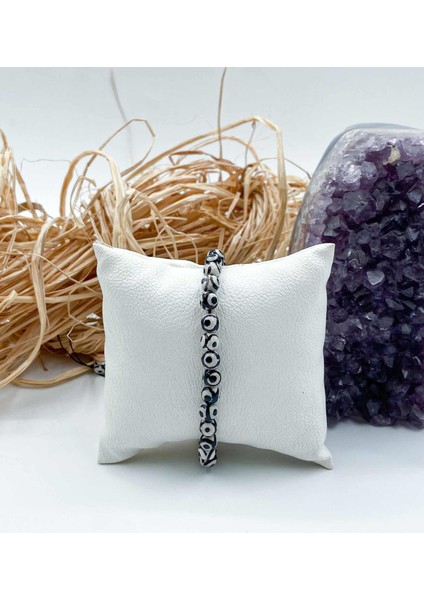 Tibet Akik Doğal Taş Bileklik 6 mm Küre Kesim