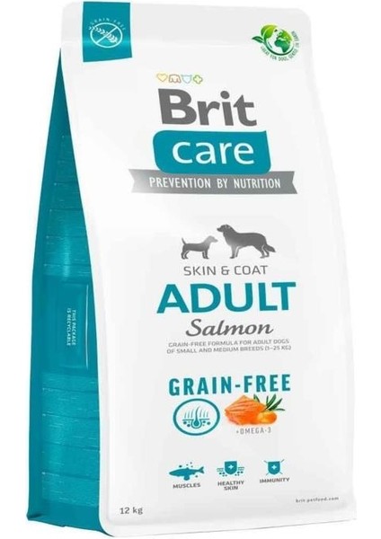 Skin & Coat Tüm Irklar Için Somonlu Tahılsız Yetişkin Köpek Maması 12 kg
