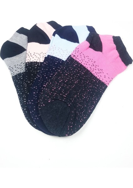 Kadın Bilek Çorap Yazlık Pamuklu Yumuşak Nokta Desen 4 Çift