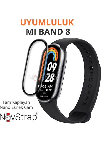 Xiaomi Mi Band 8 Mi Band 9 ile Uyumlu Ekran Koruyucu Nano Esnek Cam Tam Kaplayan PPM