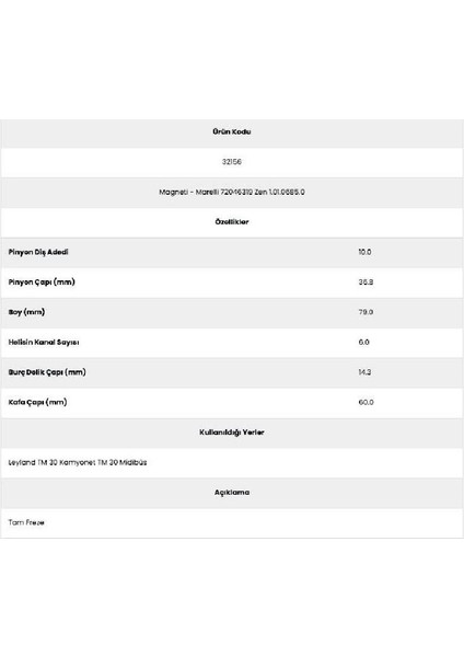 32156 Tm 30 6 Kanal 10 Diş 72046319 Marş Dişlisi fiyatları