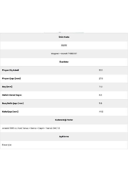 33255 Anadol 6 Kanal 10 Diş 7152550 Marş Dişlisi fiyatları