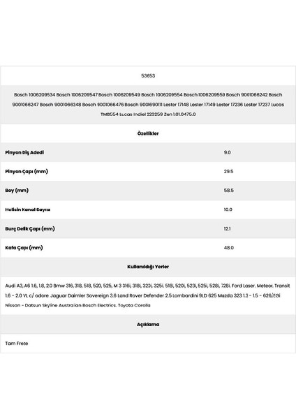 L 9 Diş 10062095 Marş Dişlisi fiyatları