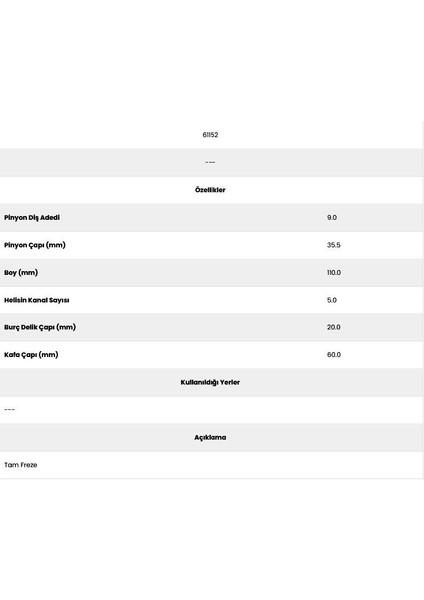 61152 Mitsubishi 5 Kanal 9 Diş Marş Dişlisi